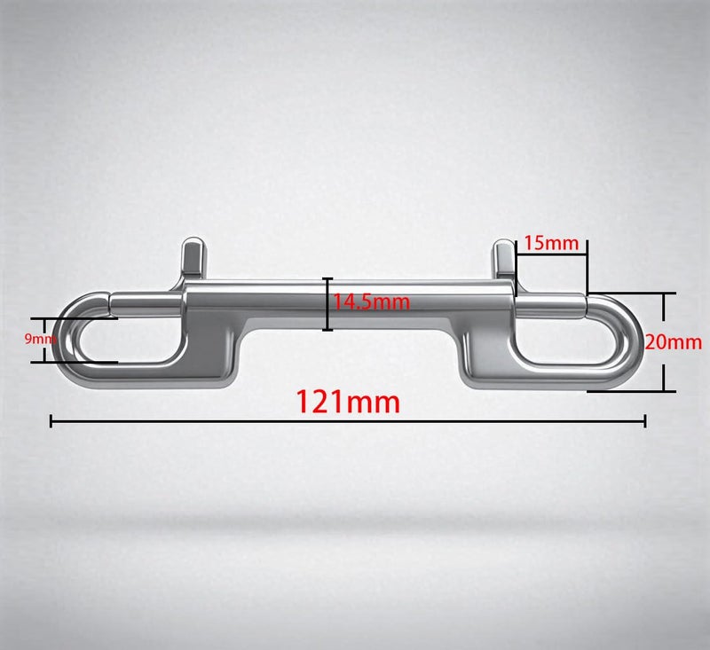 nerilee 2PCS Heavy Duty Double Ended Bolt Snap Stainless Steel Double Ended Snap Clips Double Eye Bolt Snap Hooks Buckle Chain Diving Clips (2) - Image 4